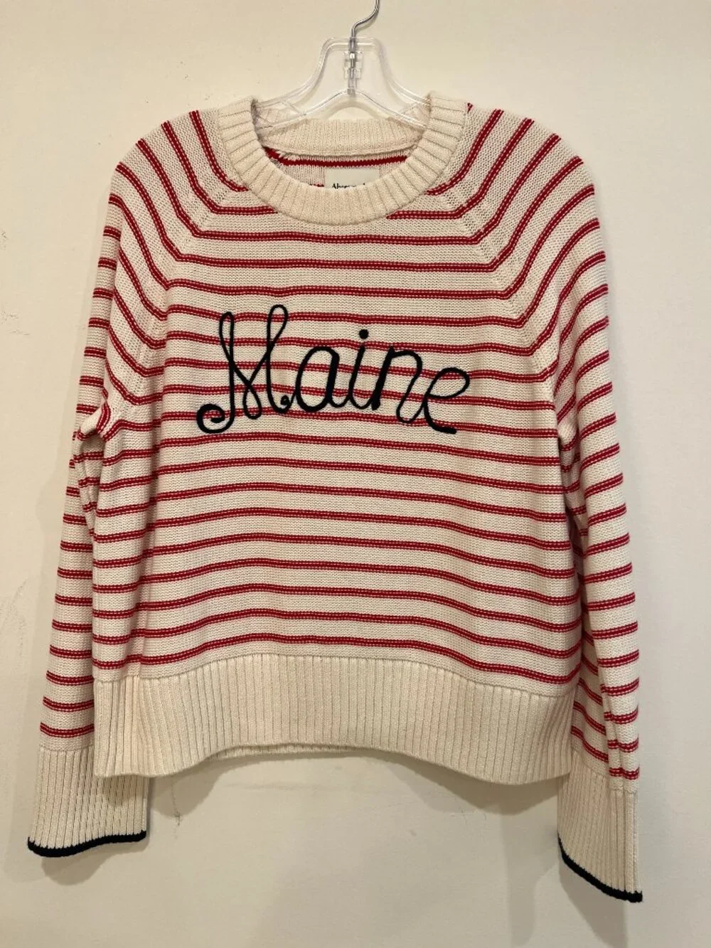 A&F Women’s Stripe Maine  Sweater  Size S